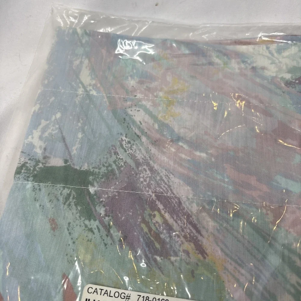 Iliad Pole‎ Top Blouson Valance China Blue Tea Rose Watercolor Abstract 82x15